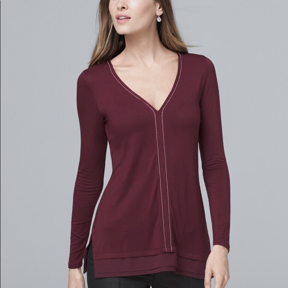 WHBM V neck blouse NWT